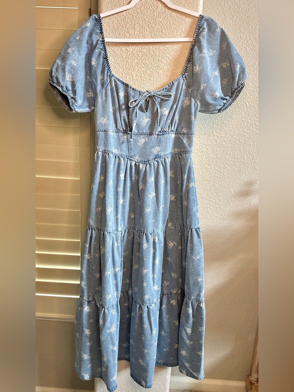 Denim Dress - Size L - Cottage Core - August Sky